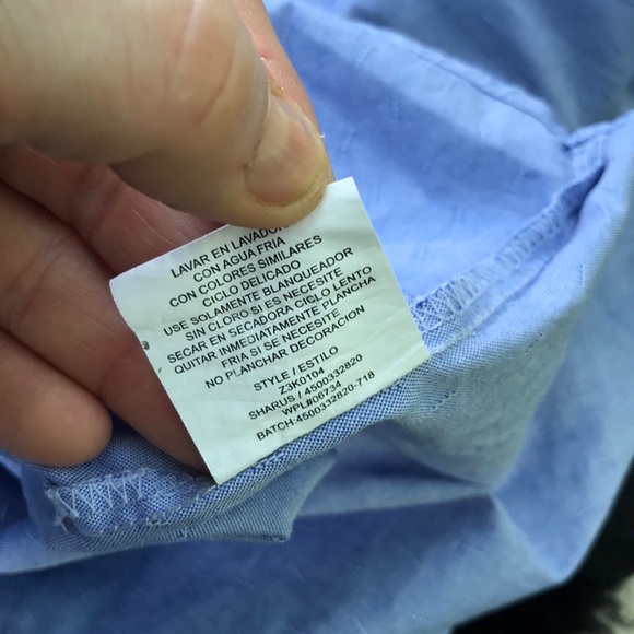 IZOD Blue Print Button Up Long Sleeves Dress Shirt Boys L (10/12). - Picture 11 of 12